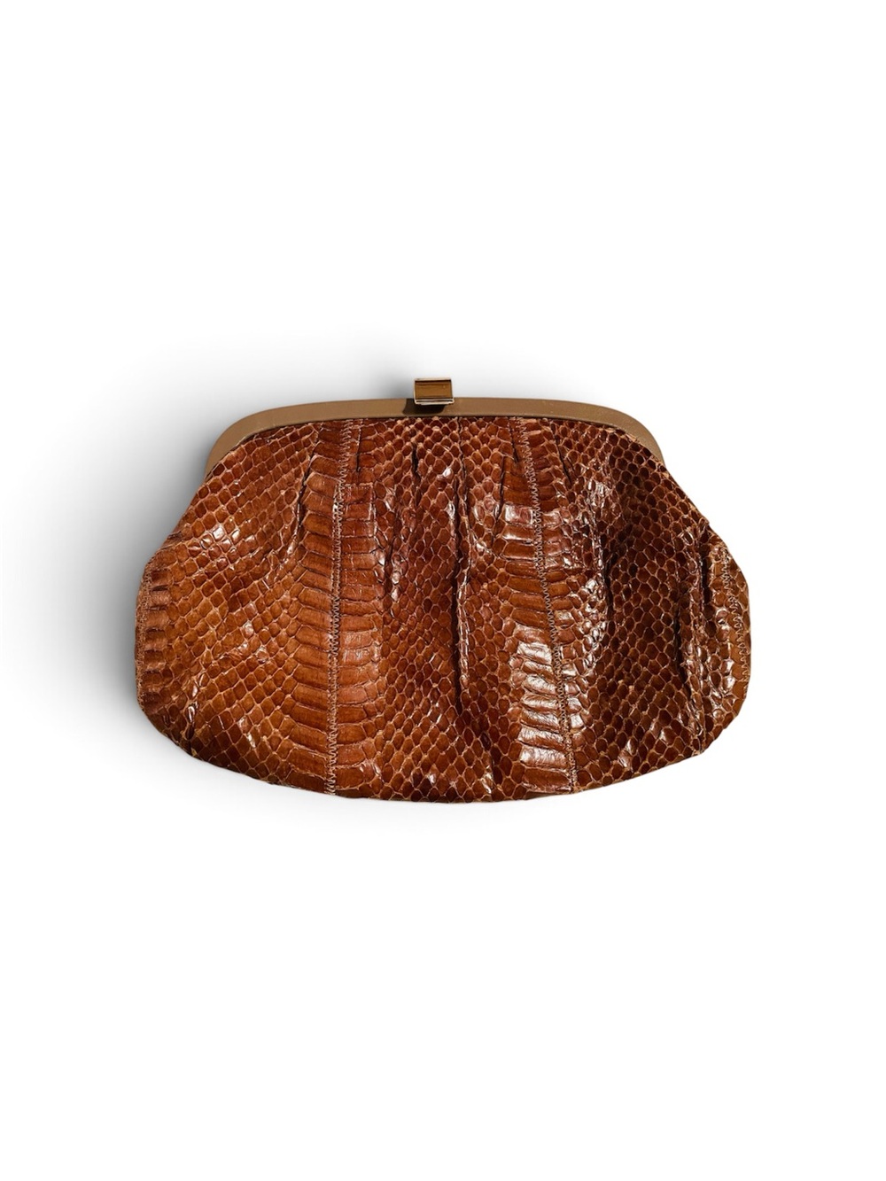 Vintage Brown Snakeskin Clutch Bag